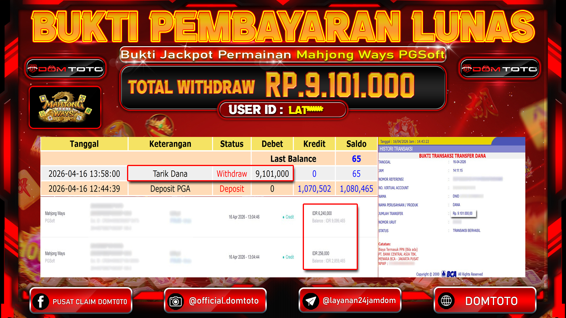 JACKPOT SLOT  Mahjong Ways PGSoft 16 APRIL 2026